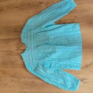 J Crew Cotton Eyelet Blouse Size Small